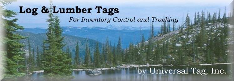 Log tags numbered and barcoded for inventory tracking.